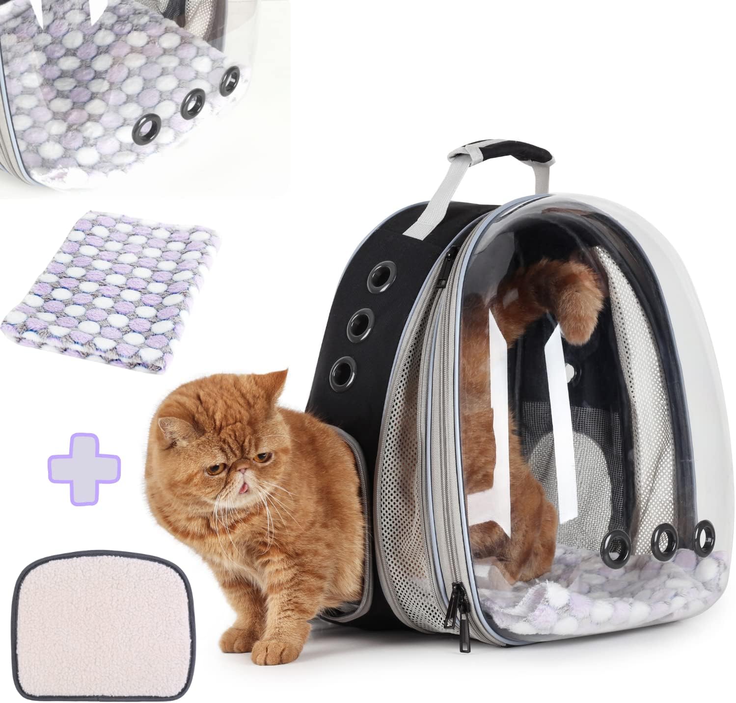 Lollimeow Bubble Pet Carrier Backpack, Airline-Approved for Cats and Puppies, Designed for Travel, Hiking, and Outdoor Adventures (Pink-Front Expandable) - Premium  from Concordia Style Boutique - Just $46.59! Shop now at Concordia Style Boutique