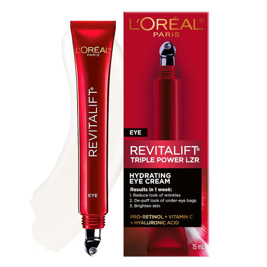 L'Oreal Paris Revitalift Triple Power Anti-Aging Eye Cream, Pro Retinol, Hyaluronic Acid & Vitamin C, Reduce Wrinkles & Puffiness 0.5 fl. oz. - Premium Eye Cream from Concordia Style Boutique - Just $31.68! Shop now at Concordia Style Boutique