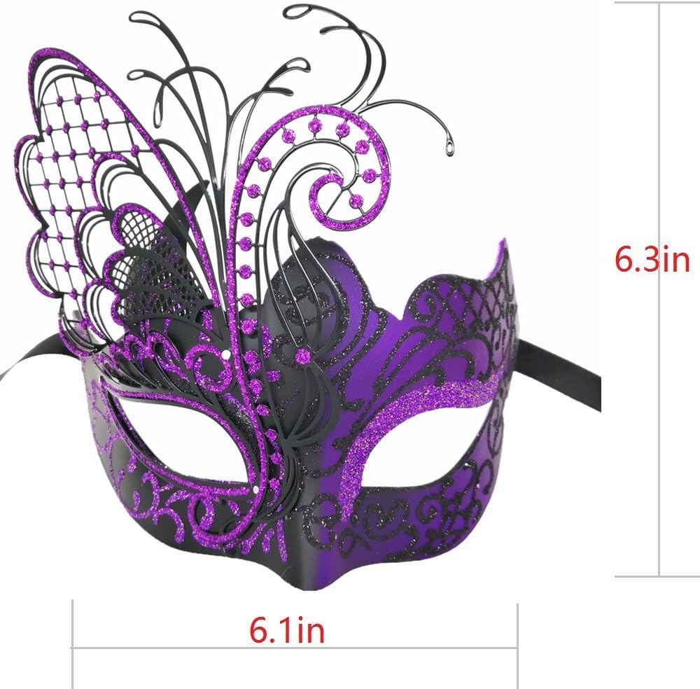 Ubauta Masquerade Mask For Women Venetian Mask/Halloween/Party/Ball Prom/Mardi Gras/Wedding/Wall Decoration (Purple Butterfly) - Premium Masks from Concordia Style Boutique - Just $21.94! Shop now at Concordia Style Boutique