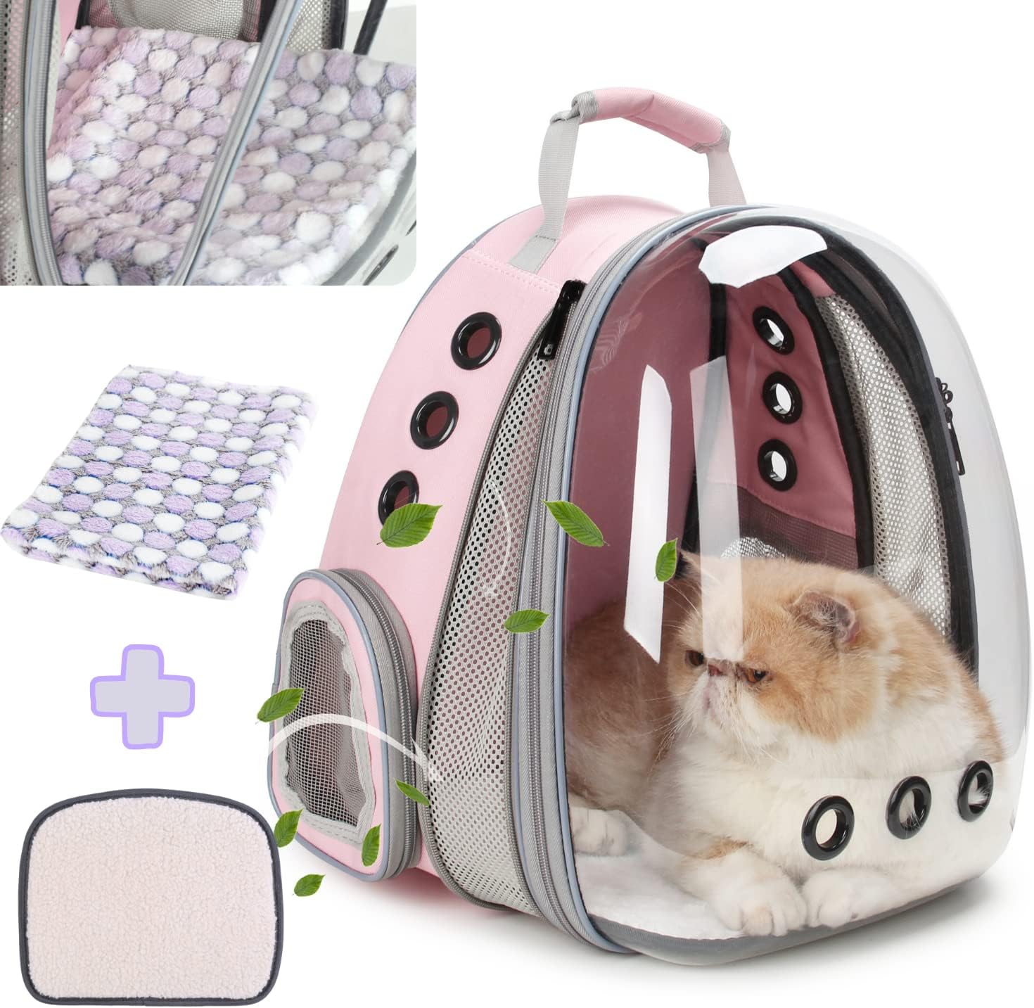 Lollimeow Bubble Pet Carrier Backpack, Airline-Approved for Cats and Puppies, Designed for Travel, Hiking, and Outdoor Adventures (Pink-Front Expandable) - Premium Pets from Concordia Style Boutique - Just $46.59! Shop now at Concordia Style Boutique