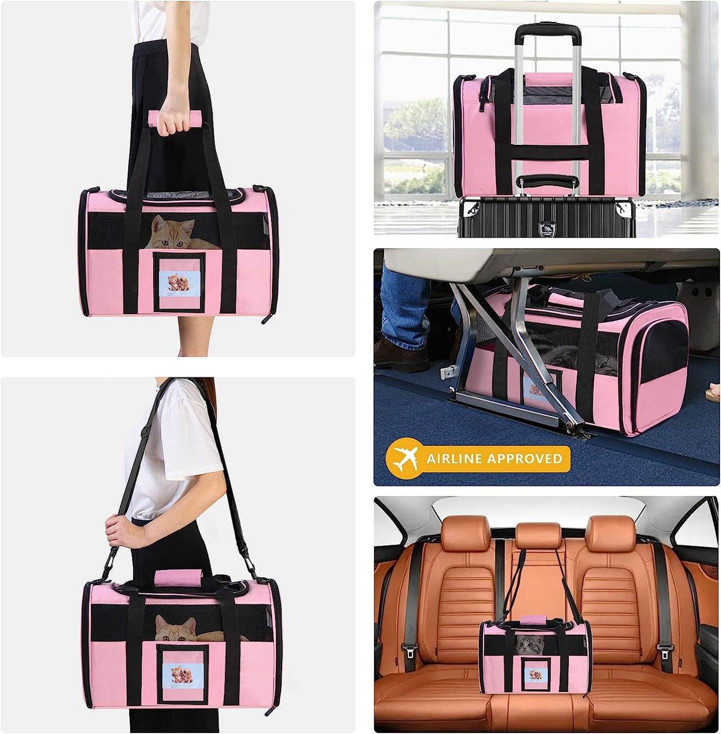 SECLATO Cat Carrier, Dog Carrier, Pet Carrier Airline Approved for Cat, Small Dogs, Kitten, Cat Carriers for Small Medium Cats Under 15lb, Collapsible Soft Sided TSA Approved Cat Travel Carrier-Black - Premium Pet Carrier from Concordia Style Boutique - Just $33.85! Shop now at Concordia Style Boutique