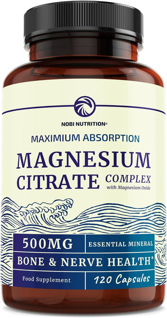 Magnesium Citrate Complex | 500 MG | Constipation Support | High Absorption Formula | Calm, Relaxation & Digestion Support Supplement with Elemental Magnesium Oxide | Gluten-Free, Soy-Free 60 Capsules - Premium Magnesium from Concordia Style Boutique - Just $43.30! Shop now at Concordia Style Boutique
