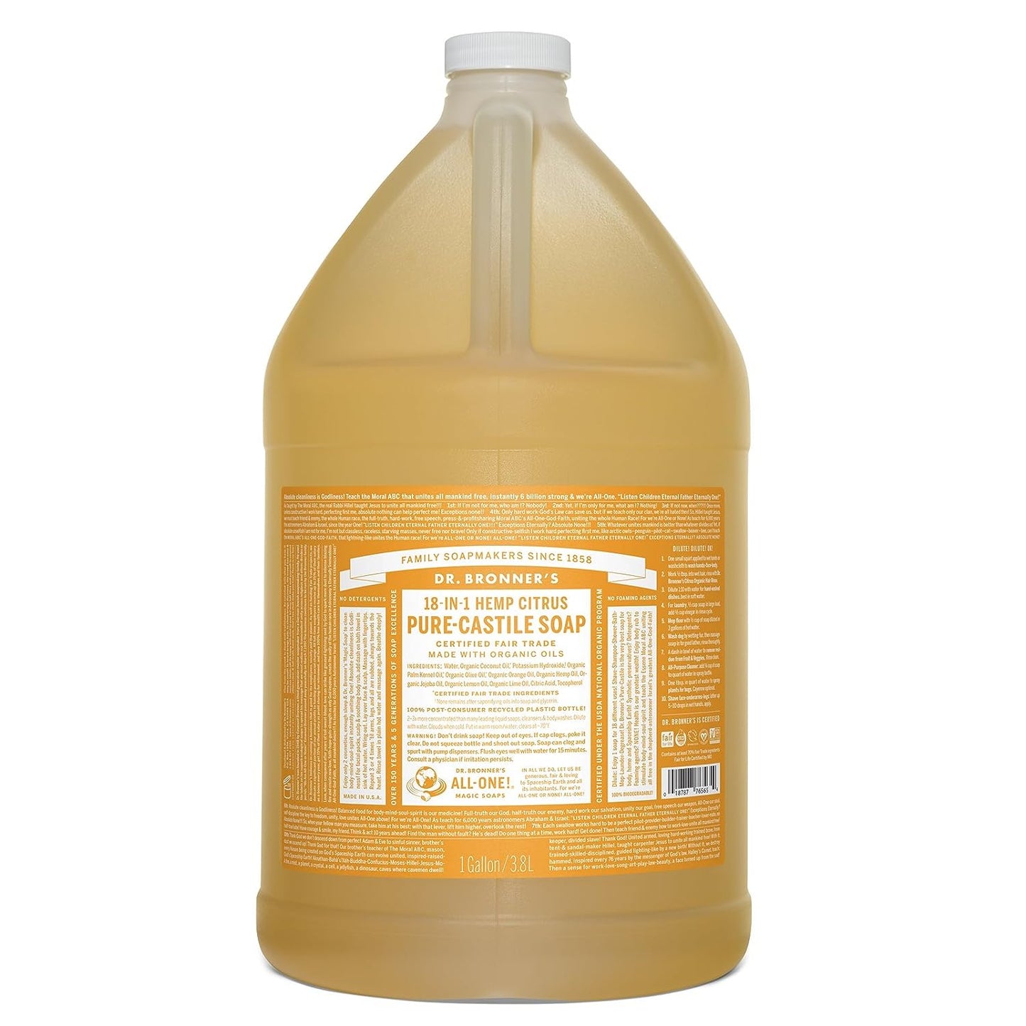 Dr. Bronner's Dr. Bronner Hemp Peppermint Pure Castile Oil Made with Organic Oils Certified - 25 Fl Oz (Pack of 2) - Premium  from Concordia Style Boutique - Just $25.79! Shop now at Concordia Style Boutique