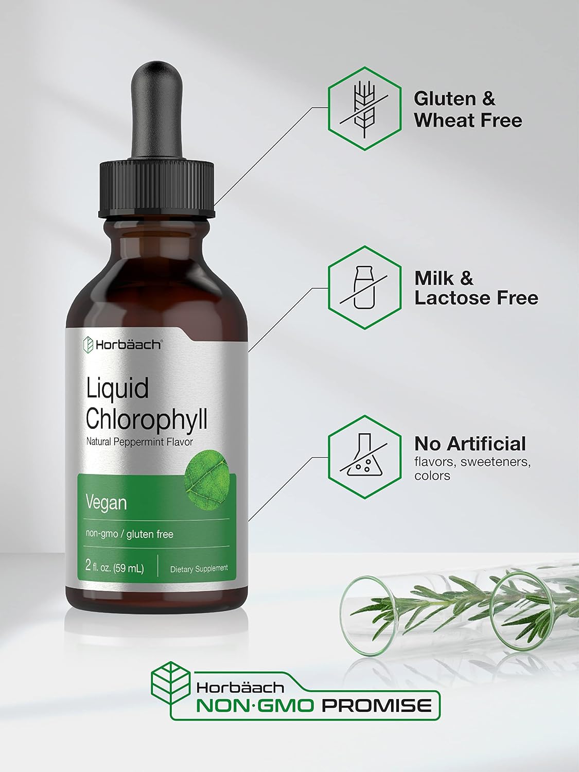 Liquid Chlorophyll | 2 oz | Vegan, Non-GMO, and Gluten Free Formula | Natural Peppermint Flavor | by Horbaach - Premium Chlorophyll from Concordia Style Boutique - Just $19.51! Shop now at Concordia Style Boutique