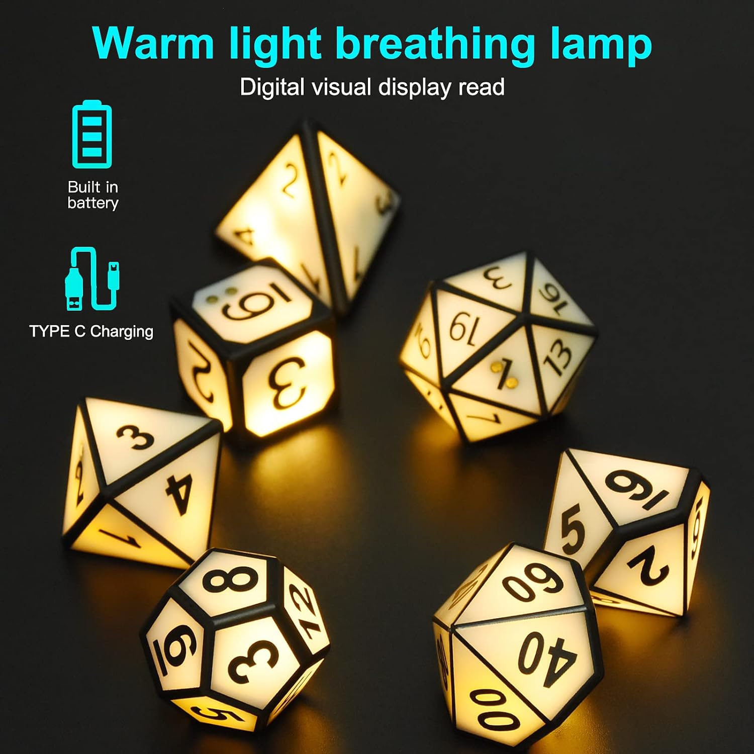 Light Up D&D Dice (Set of 7 USB Dice) - Premium Role Playing Dice from Concordia Style Boutique - Just $24.11! Shop now at Concordia Style Boutique