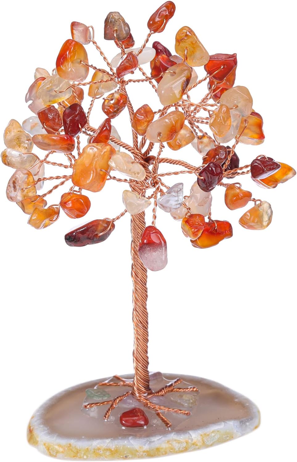 Natural 7 Chakra Healing Crystals Tree on Agate Slice Base Healing Stones Gem Money Tree for Feng Shui Home Office Table Decorations - Premium Chakra Healing Crystals Tree from Concordia Style Boutique - Just $25! Shop now at Concordia Style Boutique