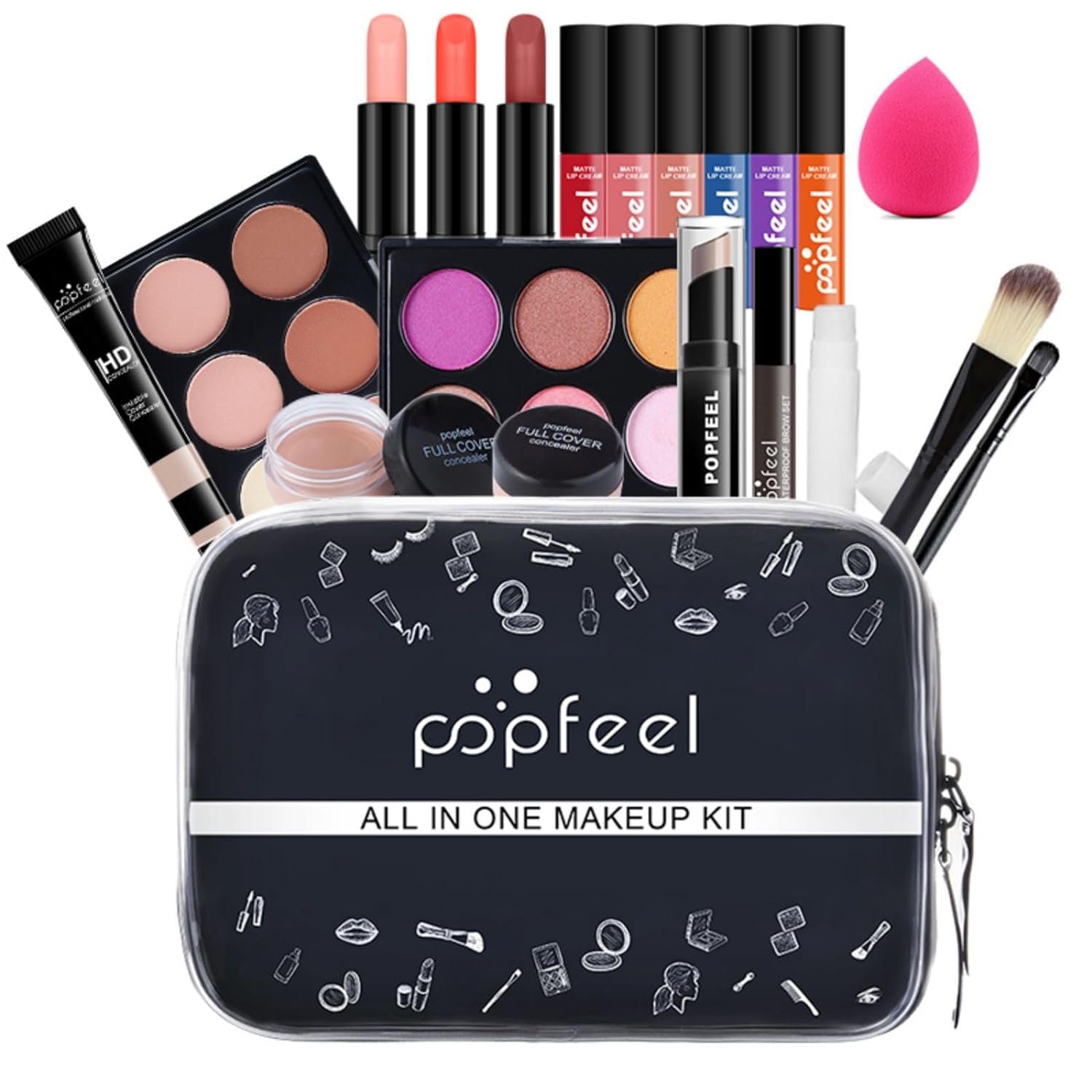 All-in-One Holiday Gift Makeup Set Cosmetic Essential Starter Bundle Include Eyeshadow Palette Lipstick Concealer Blush Mascara Foundation Face Powder - Makeup Kit for Women Full Kit - Premium Makeup Sets from Concordia Style Boutique - Just $32.53! Shop now at Concordia Style Boutique