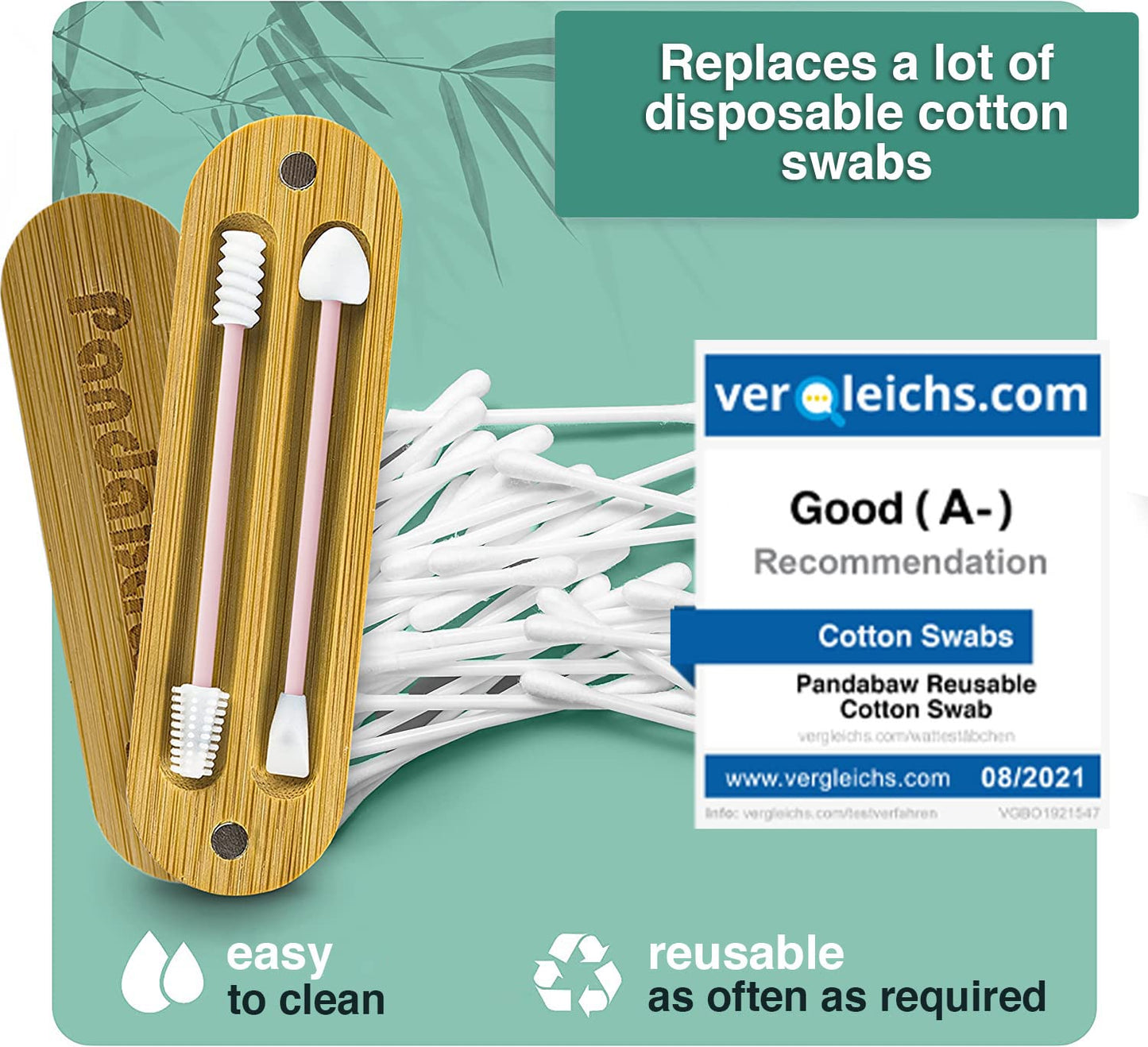 New: PandaBaw® 2 x Reusable Cotton Swabs [Extra Soft] - Silicone Qtip, Reusable Qtips for Ears & Makeup Removal - Zero Waste Products Reusable Ear Swabs - Eco Friendly Qtips [Pink] - Easy to Clean - Premium Reusable Cotton Swabs from Concordia Style Boutique - Just $10.56! Shop now at Concordia Style Boutique