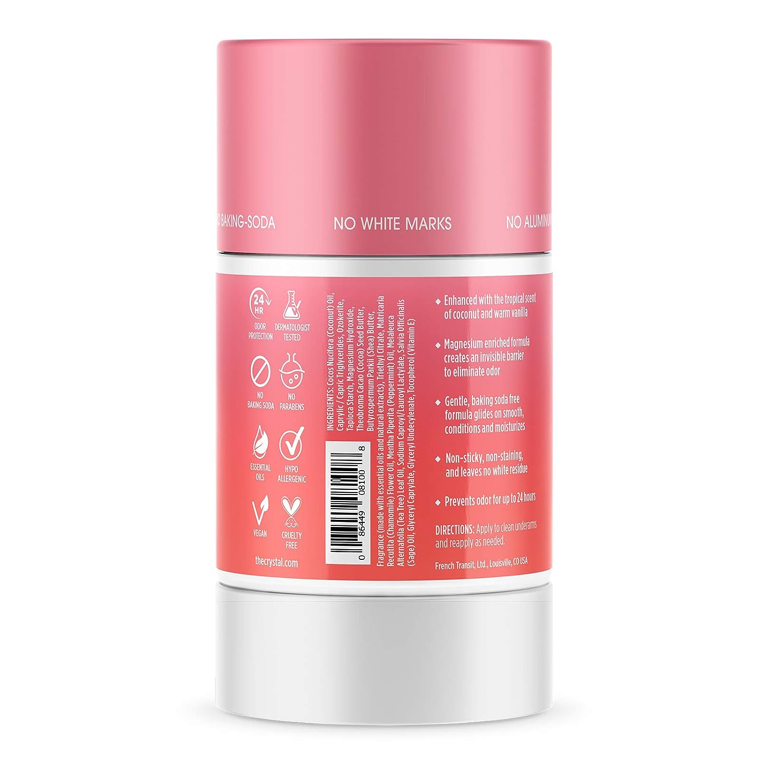 Crystal Magnesium Solid Stick Natural Deodorant, Non-Irritating Aluminum Free Deodorant for Men or Women, Safely and Effectively Fights Odor, Baking Soda Free, Coconut + Vanilla, 2.5 oz - Premium Deodorant from Concordia Style Boutique - Just $21.68! Shop now at Concordia Style Boutique