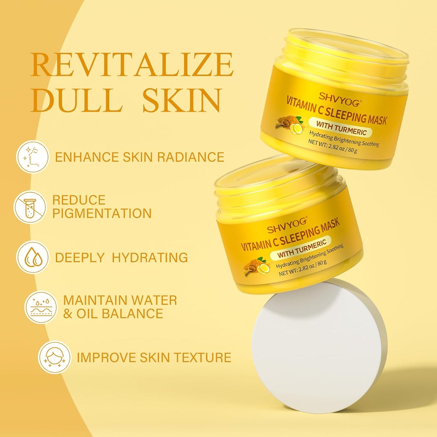 Vitamin C Turmeric Sleeping Mask, Vitamin C Overnight Face Mask With Turmeric, Vitamin C Brightening Sleep Face Mask Skin Care, Nourishing Hydrating Antioxidant Face Masks Skincare For Women - 2.82OZ - Premium Sleeping Mask from Concordia Style Boutique - Just $28.19! Shop now at Concordia Style Boutique