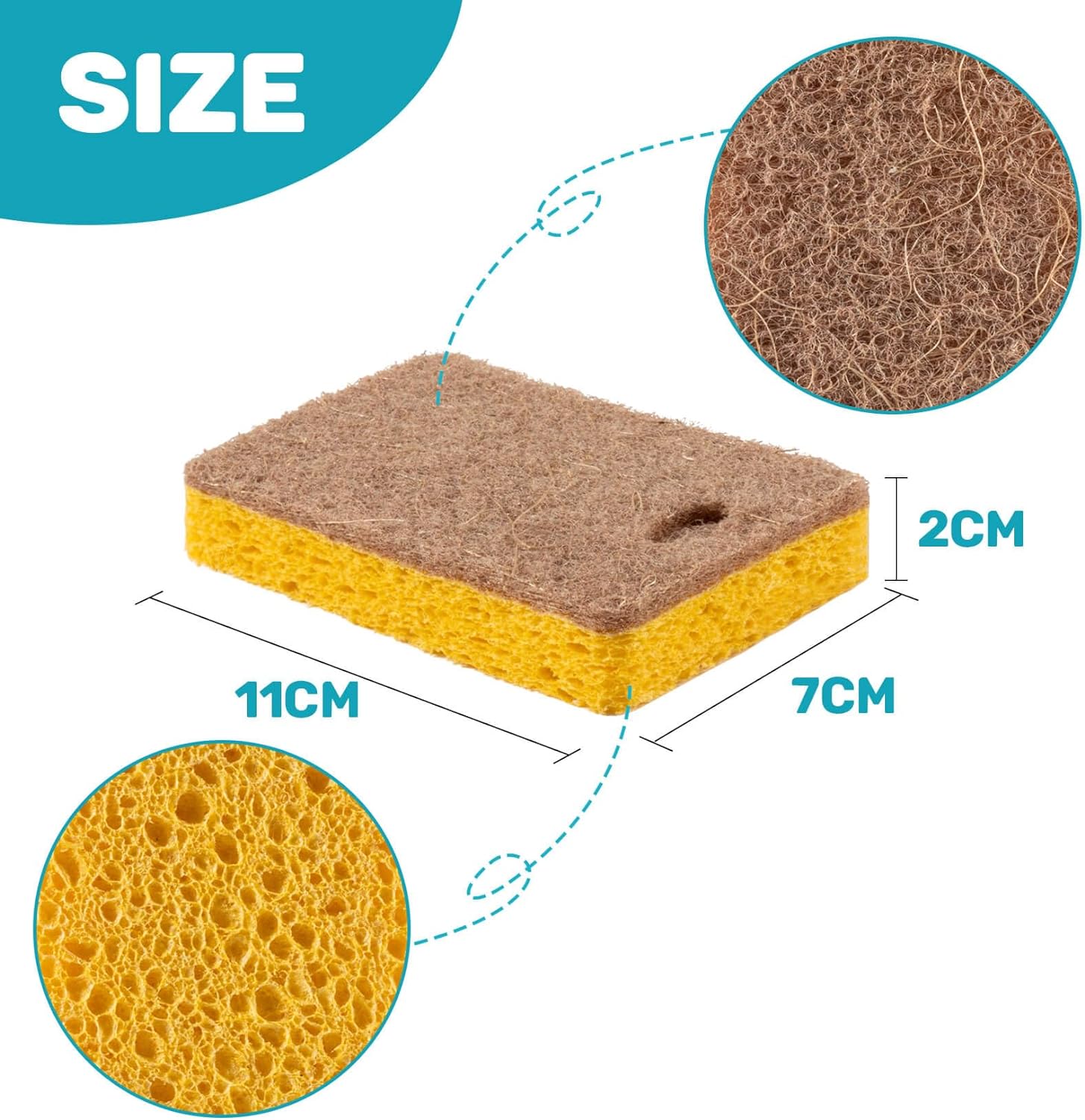 MAQIHAN 16PCS Natural Sponges for Dishes - Biodegradable Sponges Kitchen Eco Friendly Dish Sponge Non-Scratch Sponges for Cleaning Kitchen - Premium  from Concordia Style Boutique - Just $12.35! Shop now at Concordia Style Boutique