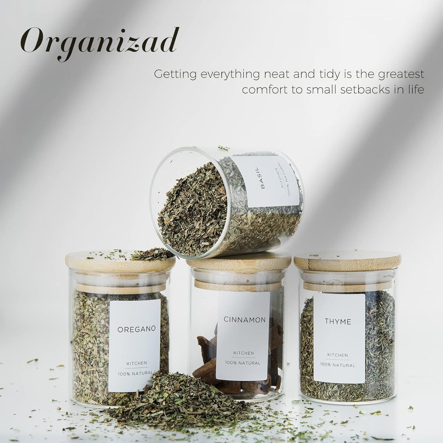 Minimalist Spice Labels Set w/Extra Black Text on White, waterproof Matte For Jars, Glass Containers & Canisters - 160 Preprinted 1.375 inch X 2.125 inch - Includes an Exclusive Reference Sheet - Premium spice labels from Concordia Style Boutique - Just $16.83! Shop now at Concordia Style Boutique