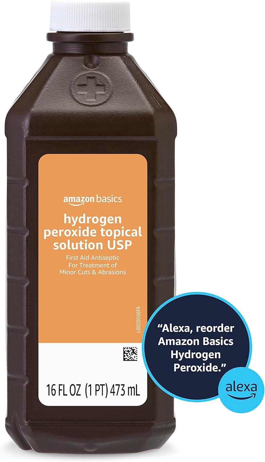 Amazon Basics Hydrogen Peroxide Topical Solution USP, 16 Fl Oz (Pack of 1) (Previously Solimo) - Premium Hydrogen Peroxide from Concordia Style Boutique - Just $9.60! Shop now at Concordia Style Boutique