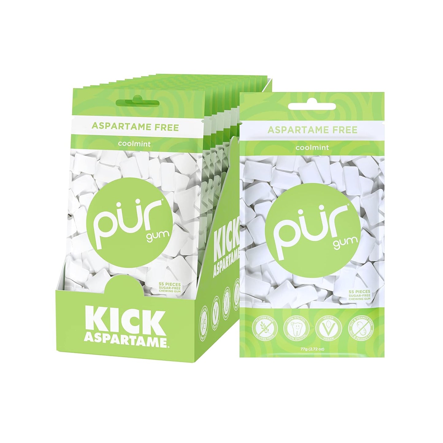 PUR Gum | Aspartame Free Chewing Gum | 100% Xylitol | Sugar Free, Vegan, Gluten Free & Keto Friendly | Natural Spearmint Flavored Gum, 55 Pieces (Pack of 1) - Premium chewing gum from Concordia Style Boutique - Just $9.27! Shop now at Concordia Style Boutique