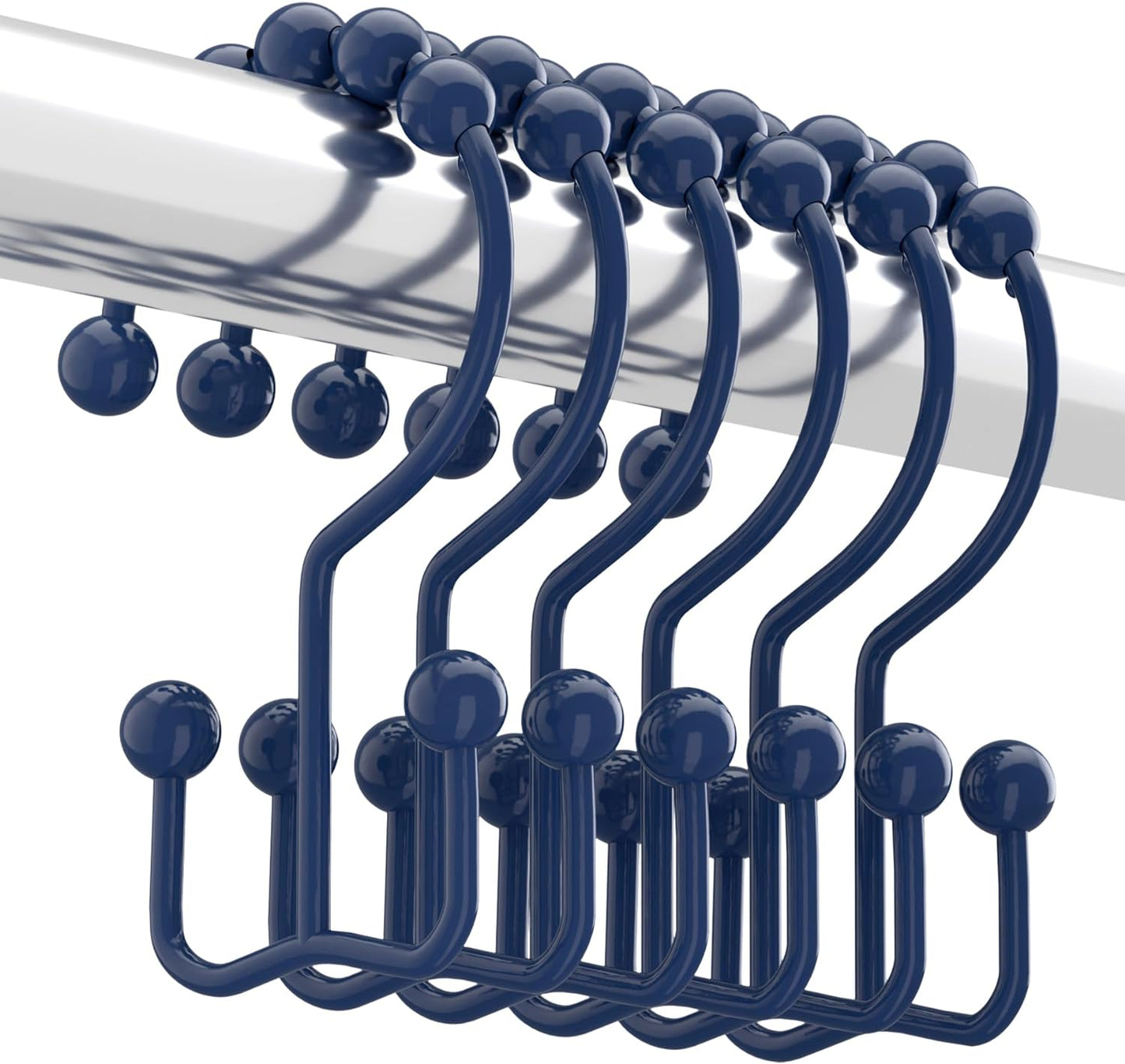 Shower Curtain Hooks, Shower Curtain Rings Rust Proof Metal Double Glide Shower Hooks Rings for Bathroom Shower Rods Curtains, Set of 12 Hooks - Nickel - Premium Shower Curtain Rings from Concordia Style Boutique - Just $14.57! Shop now at Concordia Style Boutique