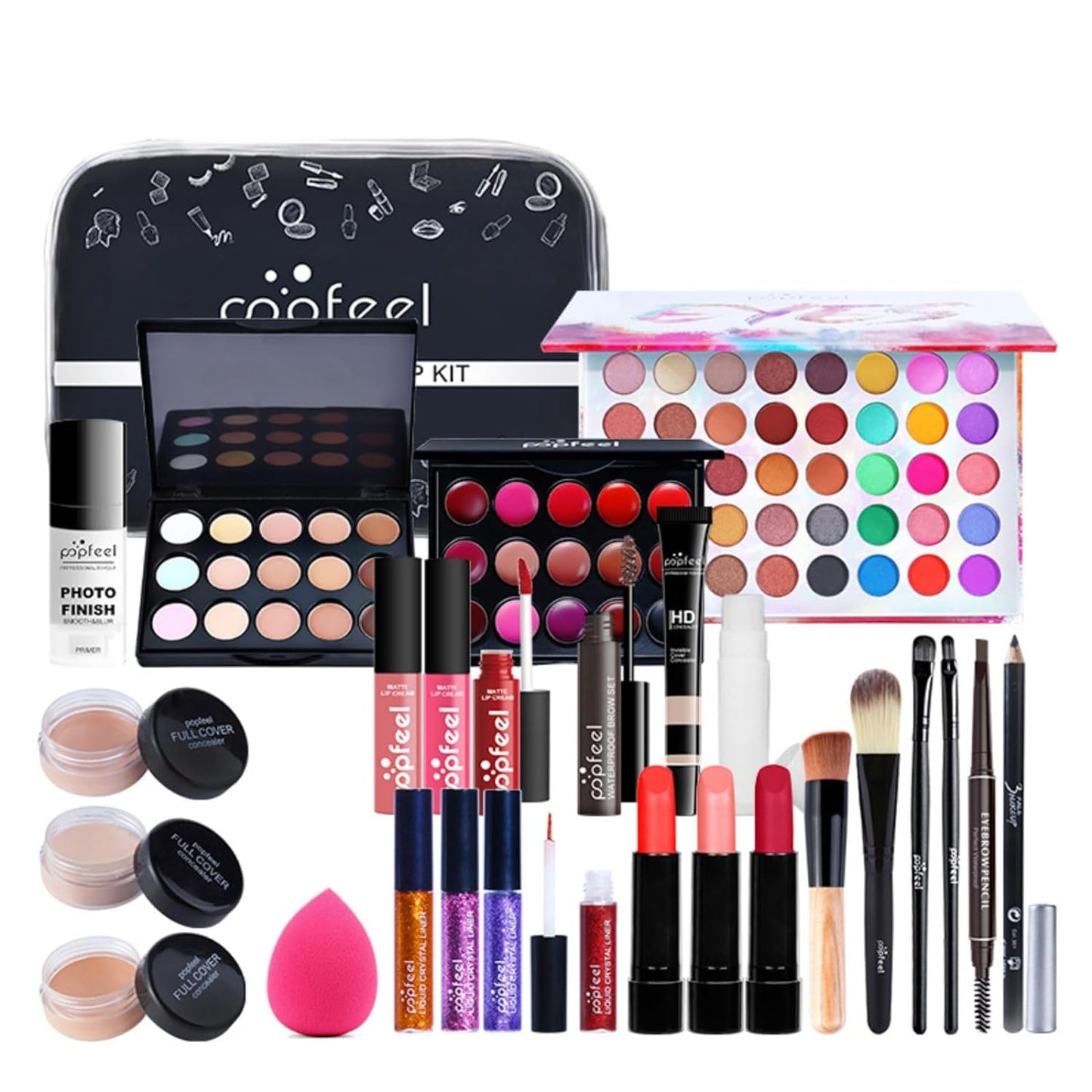 All-in-One Holiday Gift Makeup Set Cosmetic Essential Starter Bundle Include Eyeshadow Palette Lipstick Concealer Blush Mascara Foundation Face Powder - Makeup Kit for Women Full Kit - Premium Makeup Sets from Concordia Style Boutique - Just $32.53! Shop now at Concordia Style Boutique