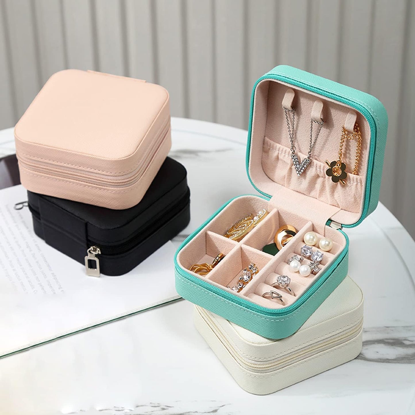 Mini Jewelry Travel Case, PU Leather Travel Jewelry Organizer Box, Small Portable Portable Jewellery Storage Holder - Premium Jewelry Organizer Box from Concordia Style Boutique - Just $9.99! Shop now at Concordia Style Boutique