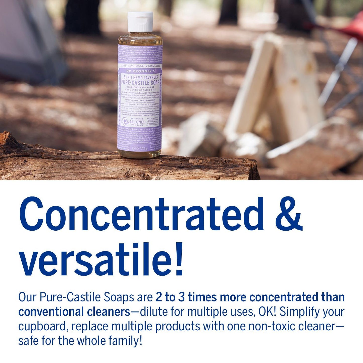 Dr. Bronner's - Pure-Castile Liquid Soap (Lavender, 8 ounce) - Made with Organic Oils, 18-in-1 Uses: Face, Body, Hair, Laundry, Pets and Dishes, Concentrated, Vegan, Non-GMO - Premium  from Concordia Style Boutique - Just $12.28! Shop now at Concordia Style Boutique