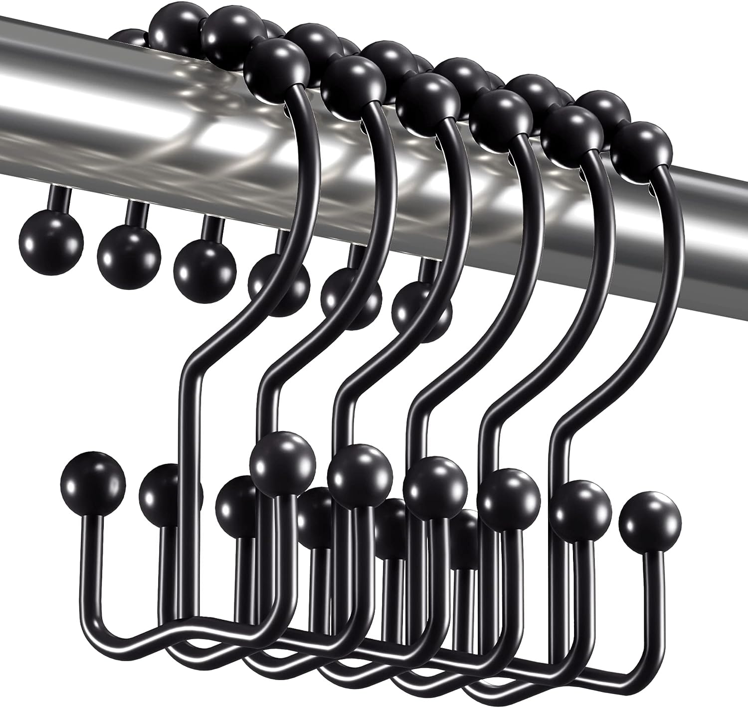 Shower Curtain Hooks, Shower Curtain Rings Rust Proof Metal Double Glide Shower Hooks Rings for Bathroom Shower Rods Curtains, Set of 12 Hooks - Nickel - Premium Shower Curtain Rings from Concordia Style Boutique - Just $14.57! Shop now at Concordia Style Boutique