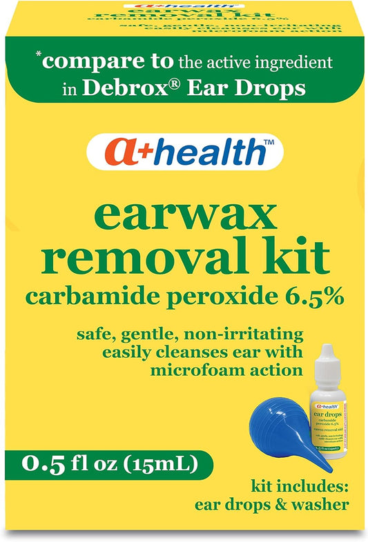 A+ Health Earwax Removal Kit, Carbamide Peroxide 6.5%, Made in USA, Drops and Ear Bulb Syringe, 0.5 Ounces - Premium Earwax Removal Kit from Concordia Style Boutique - Just $11.63! Shop now at Concordia Style Boutique