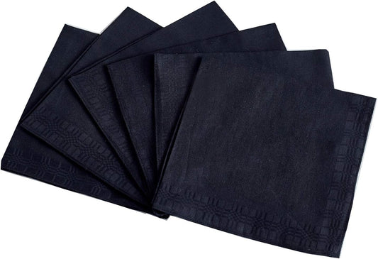 Men's Handkerchiefs,100% Soft Cotton,Black Hankie,Pack of 6 - Premium  from Concordia Style Boutique - Just $12.12! Shop now at Concordia Style Boutique