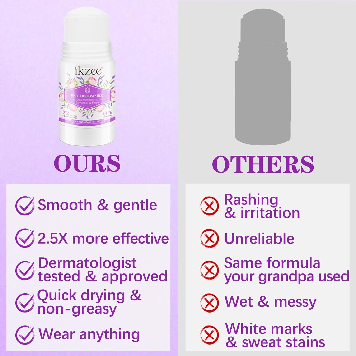 Whole Body Deodorant Stick, Deodorant Cream Stick, Invisible Cream Stick - 72 Hour Odor Control- Vegan & Cruelty Free, Silicone Free, Baking Soda Free, Skin Safe (Lavender & Rose, 1.4 Ounce) - Premium Deodorant from Concordia Style Boutique - Just $11.69! Shop now at Concordia Style Boutique