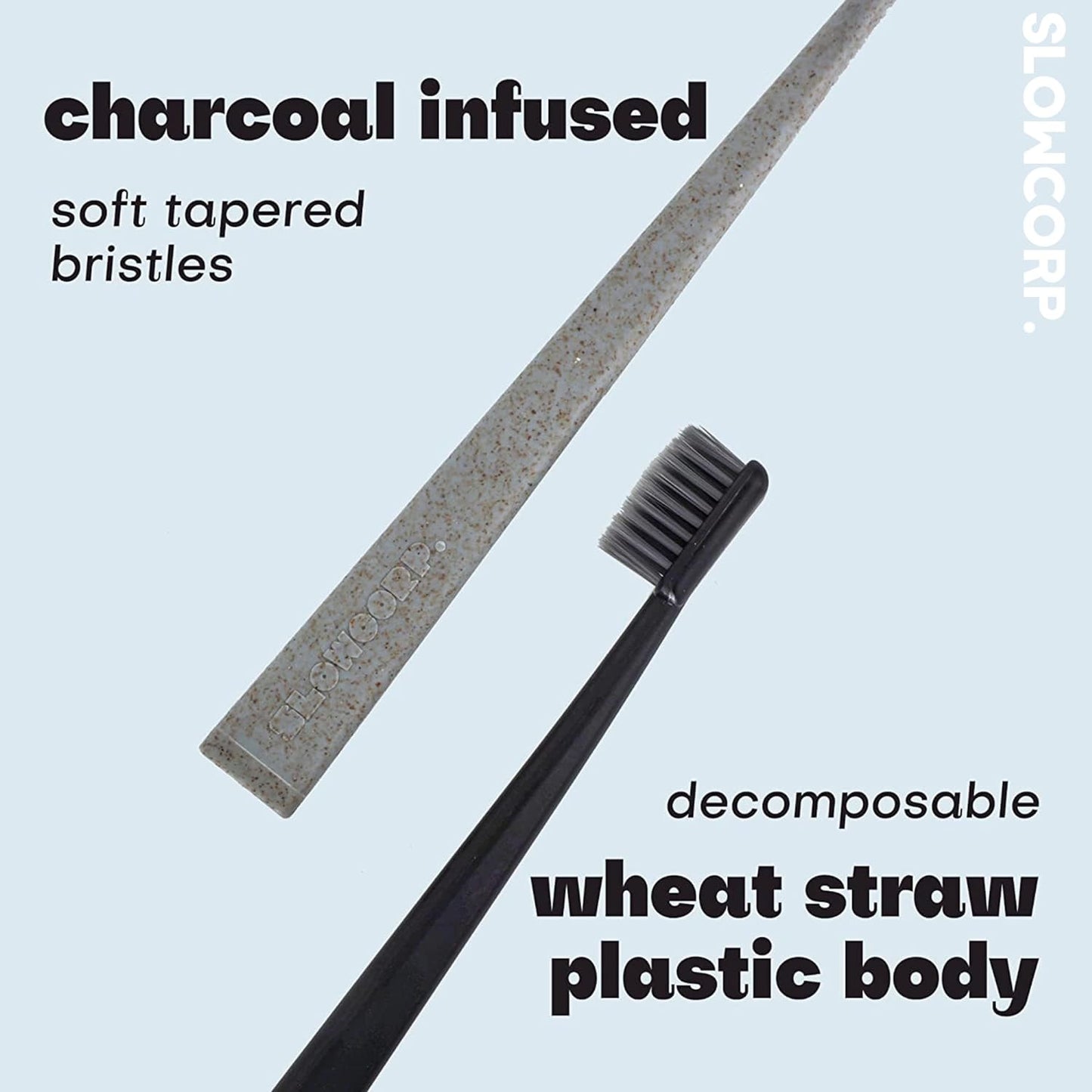 Soft Charcoal Bristle Toothbrush, Free-Standing Base for Kids and Adults, BPA-Free, Natural Teeth Whitening Dental Care, Vegan Certified (Black) - Premium toothbrush from Concordia Style Boutique - Just $8.05! Shop now at Concordia Style Boutique