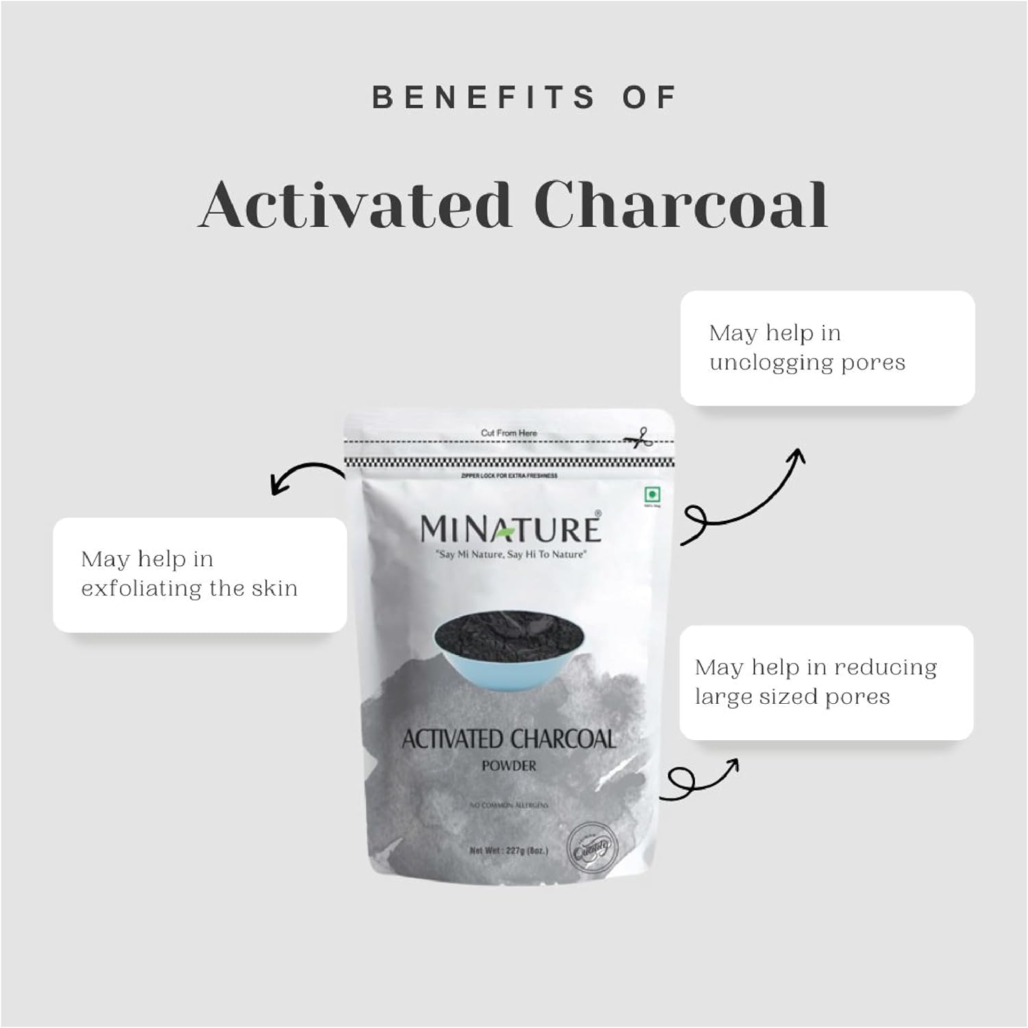 Activated charcoal powder by mi nature | 227g( 8 oz) (0.5 lb) | Teeth Whitening powder | Activated charcoal for facial mask | Skin care - Premium Activated charcoal powder from Concordia Style Boutique - Just $18.15! Shop now at Concordia Style Boutique