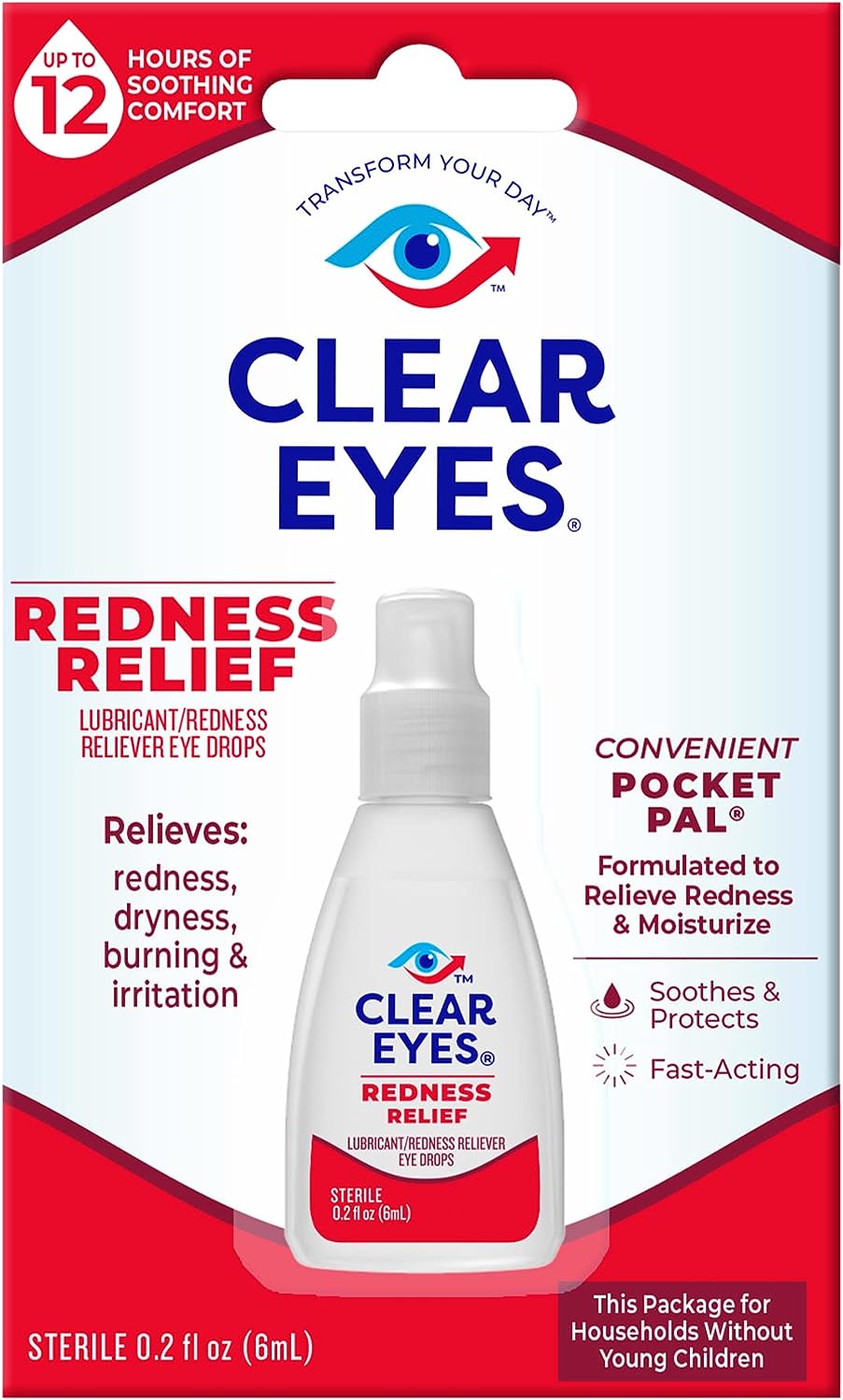 Clear Eyes Redness Eye Relief Eye Drops, Relieves Redness & Calms Irritation, 0.2 Fl Oz - Premium Eye Drops from Concordia Style Boutique - Just $6.49! Shop now at Concordia Style Boutique