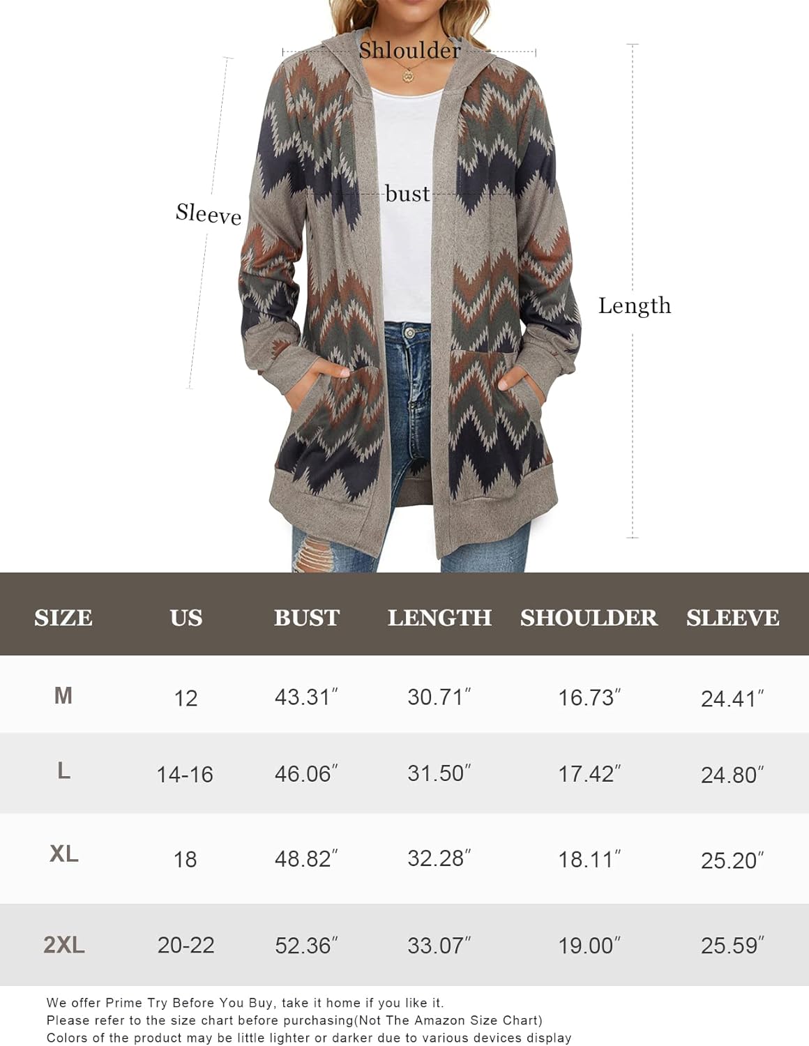 Miusey Womens Long Sleeve Open Front Hoodie Knit Cardigans with Pockets - Premium Hoodie from Concordia Style Boutique - Just $45.84! Shop now at Concordia Style Boutique