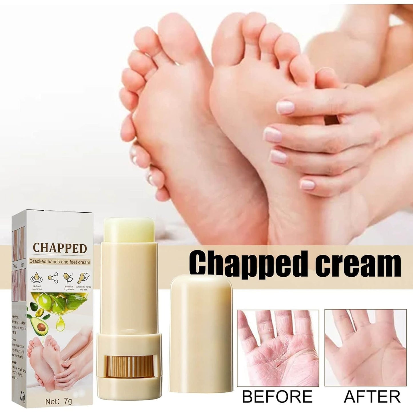 Shea Butter Foot Cracked Cream Moisturizing Nourishing Hand and Foot Care Treatment Stick, Natural Mild Moisturizer Suitable for Rough Dry Chapped Feet - Premium Foot Cream from Concordia Style Boutique - Just $7.36! Shop now at Concordia Style Boutique