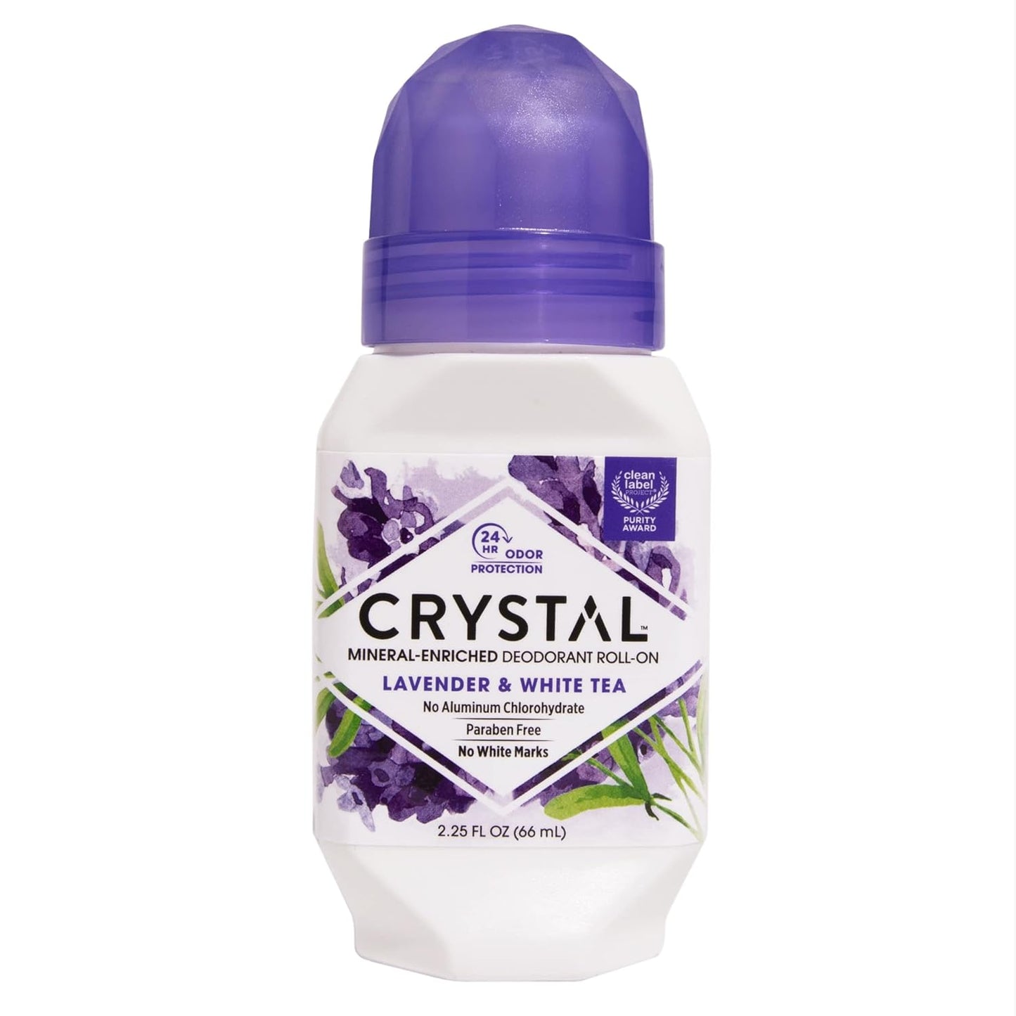 Crystal Mineral Deodorant Roll-On, Lavender & White Tea, Purple, 2.25 Fl Oz - Premium Deodorant from Concordia Style Boutique - Just $13! Shop now at Concordia Style Boutique