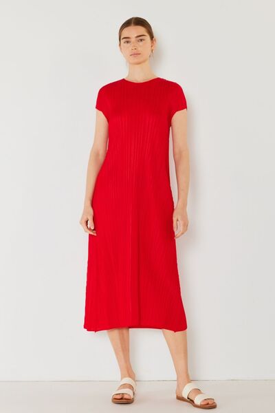 Marina West Swim Pleated Cap Sleeve A-Line Dress - Premium Pleated Cap Sleeve A-Line Dress from Concordia Style Boutique - Just $62.66! Shop now at Concordia Style Boutique