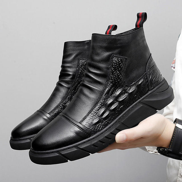 Men Work Boots - Casual - Thick-sole - Retro Fashion - Non-slip - Low-top Flat Heel