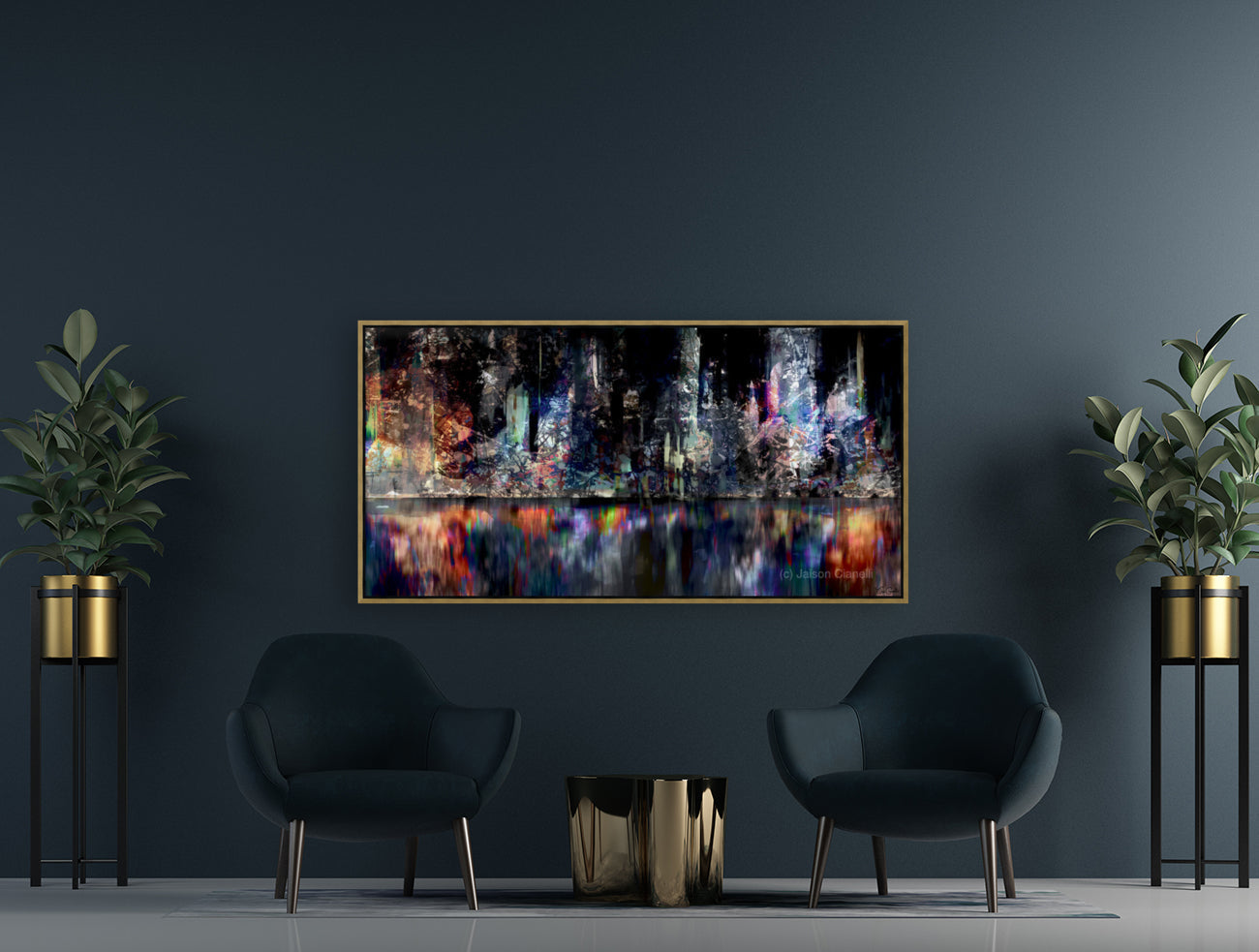 Boston Harbor Night Vibe - Abstract Art by Jason Cianelli - Premium artwork from Concordia Style Boutique - Just $59! Shop now at Concordia Style Boutique