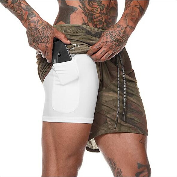 Mens 2 in 1 Fitness Running Shorts - Premium Running Shorts from Concordia Style Boutique - Just $16.22! Shop now at Concordia Style Boutique