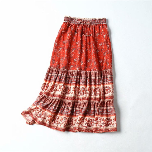 Printed Bohemian Skirt - Premium  from Concordia Style Boutique - Just $31.18! Shop now at Concordia Style Boutique