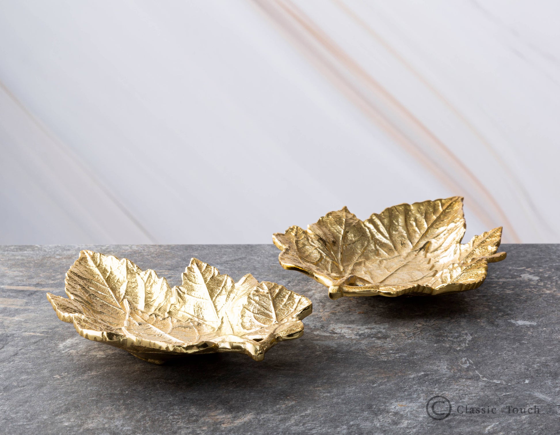 Set Of 2 Gold Metal LeavesHeart - Premium Home Living & Improvement from CLASSIC TOUCH DECOR INC. - Just $34.86! Shop now at Concordia Style Boutique
