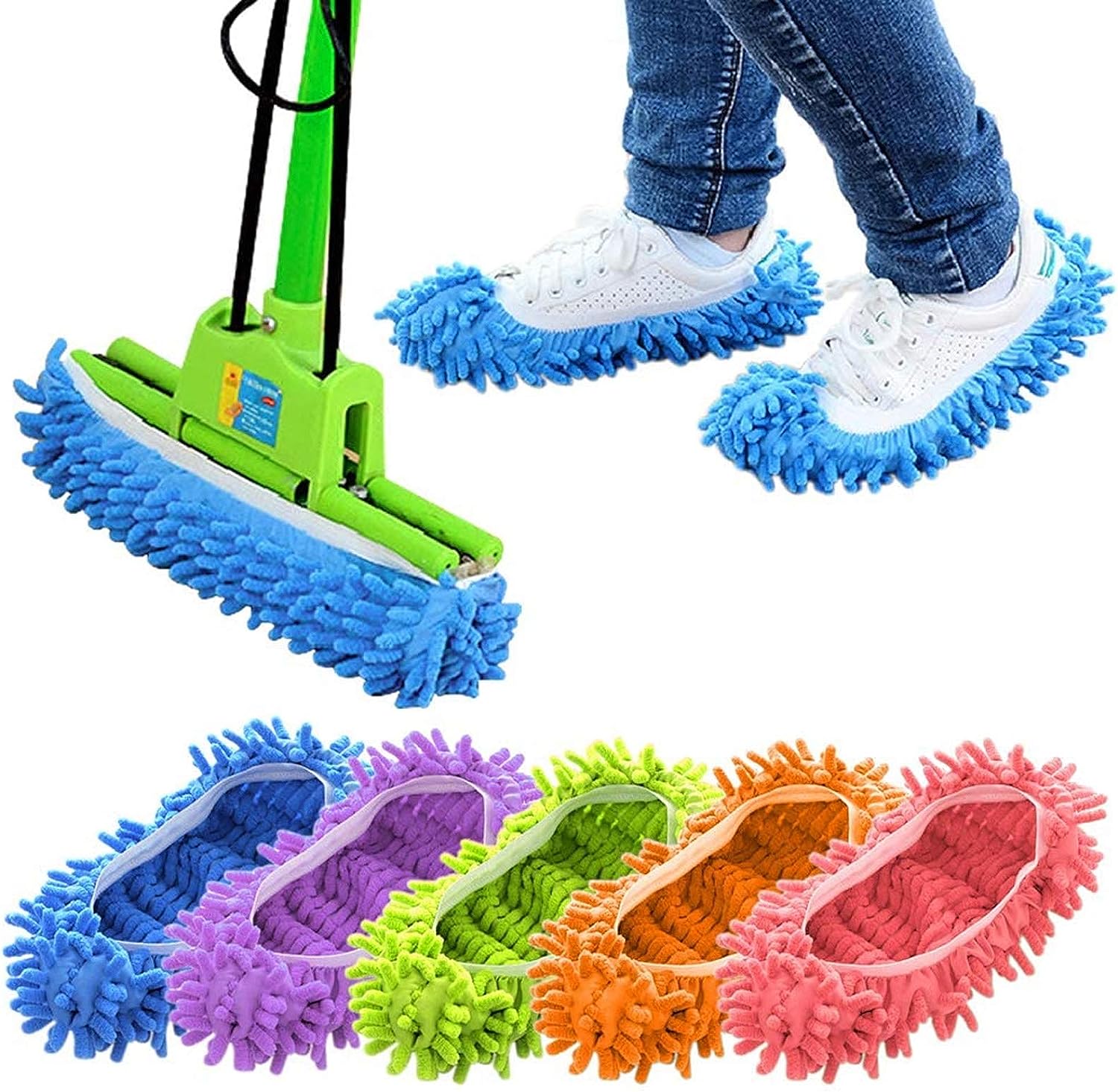 Mop Slippers Shoes Cover Dust Duster Slippers Cleaning Floor House Washable 10 PCS 5 Pairs - Premium Dust Mops from Concordia Style Boutique - Just $25! Shop now at Concordia Style Boutique