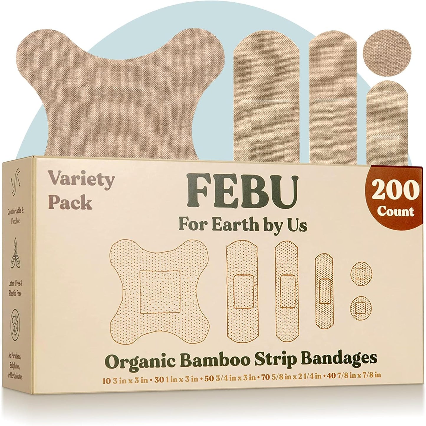 Eco-Friendly Organic Bamboo Fabric Bandages for Sensitive Skin | Flexible Latex Free Bandages | Natural Hypoallergenic Bandages for Scrapes, Cuts & First Aid | 75 Count Variety Pack - Premium Eco-Friendly Organic Bamboo Fabric Bandages from Concordia Style Boutique - Just $8.16! Shop now at Concordia Style Boutique