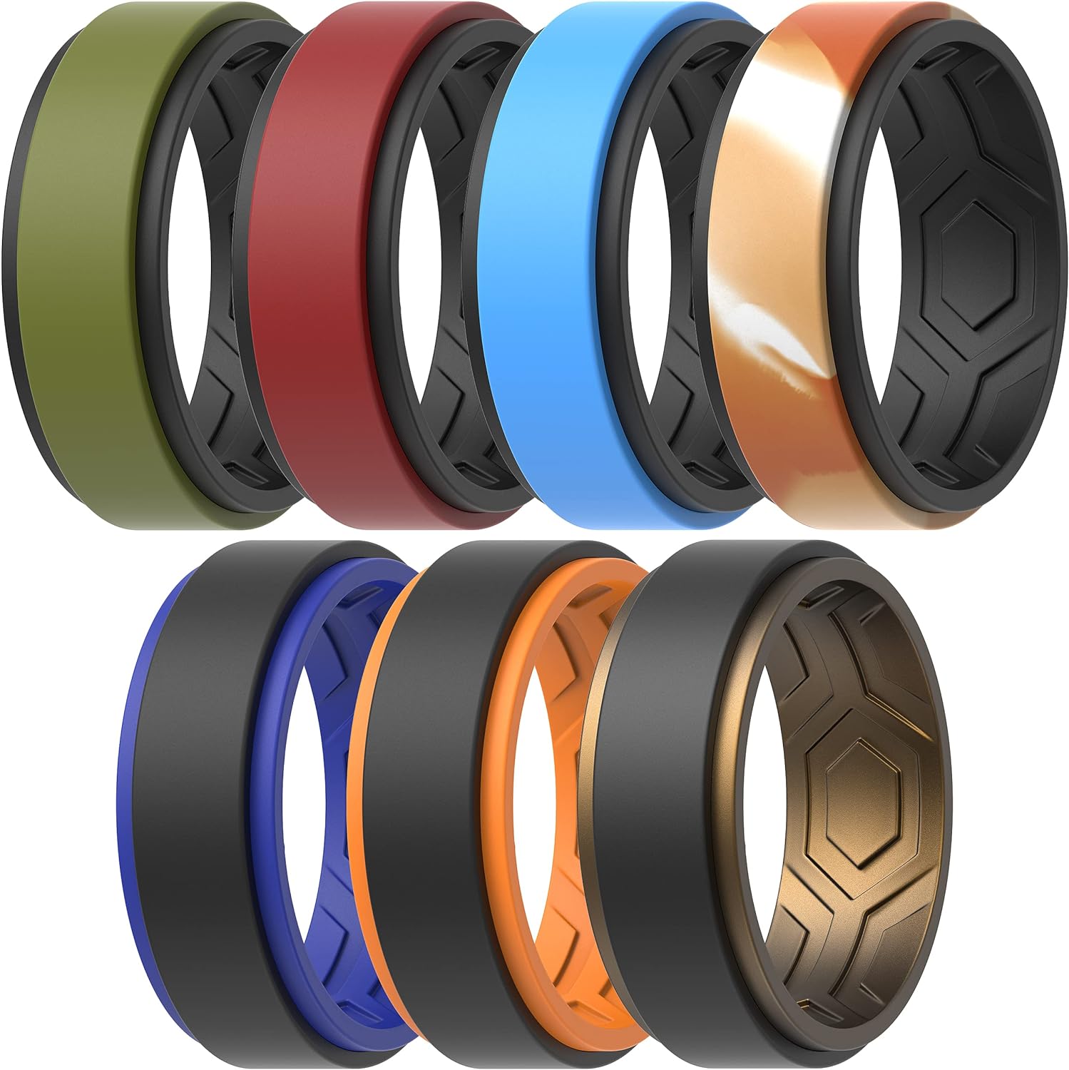 ThunderFit Silicone Wedding Rings for Men, Breathable Step Edge 2 Layer - 10mm Width - 2.3mm Thick - Premium  from Concordia Style Boutique - Just $15.04! Shop now at Concordia Style Boutique