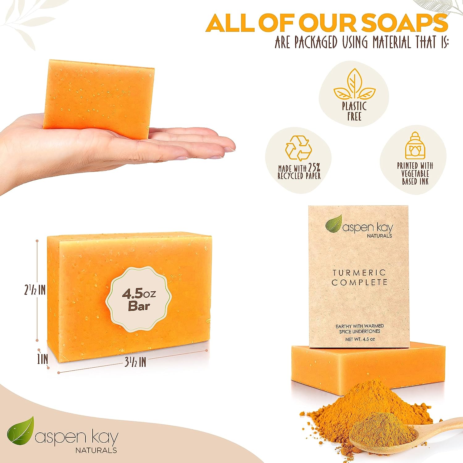 Turmeric Soap Bar for Body & Face - Made with Natural and Organic Ingredients. Gentle Soap – For All Skin Types – Made in USA 4.5oz Bar - Premium  from Concordia Style Boutique - Just $12.13! Shop now at Concordia Style Boutique