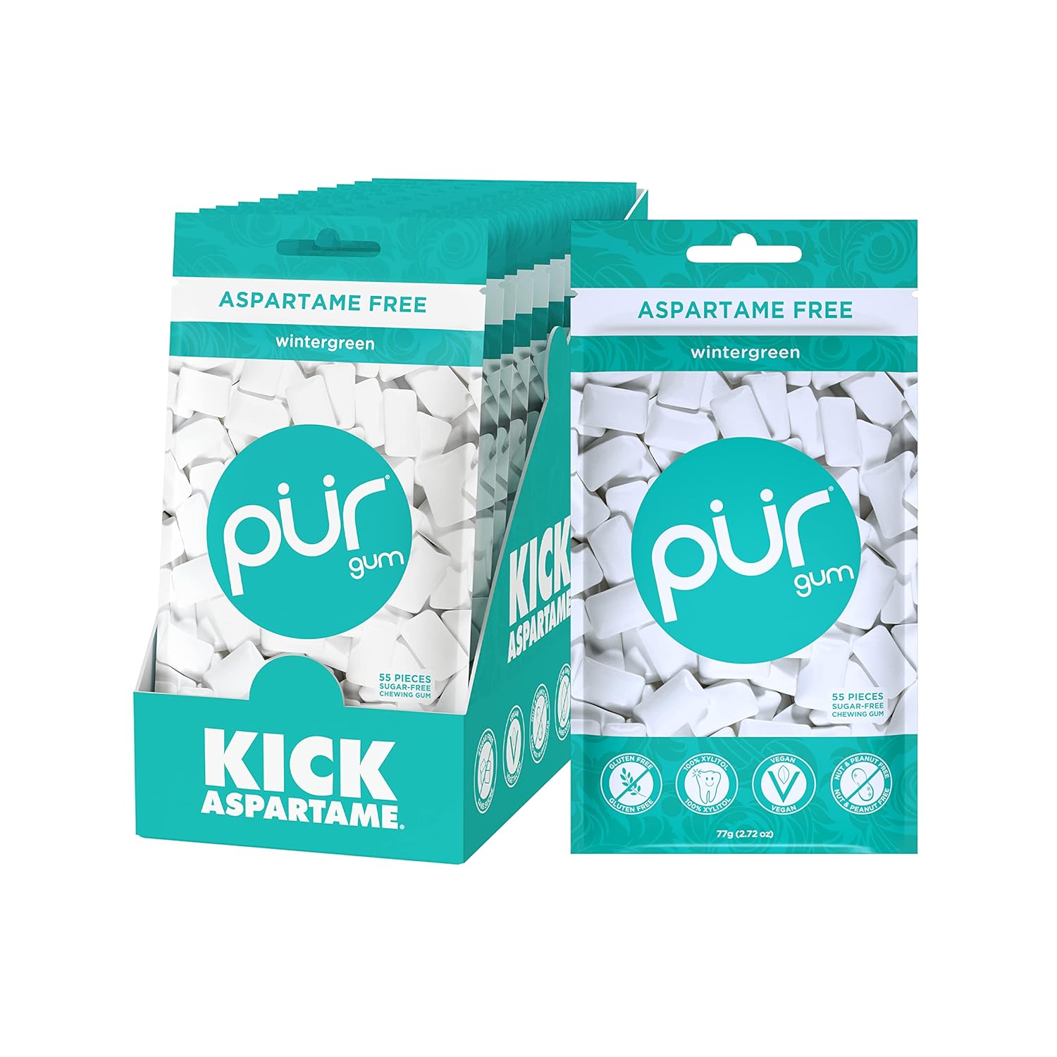 PUR Gum | Aspartame Free Chewing Gum | 100% Xylitol | Sugar Free, Vegan, Gluten Free & Keto Friendly | Natural Spearmint Flavored Gum, 55 Pieces (Pack of 1) - Premium chewing gum from Concordia Style Boutique - Just $9.27! Shop now at Concordia Style Boutique