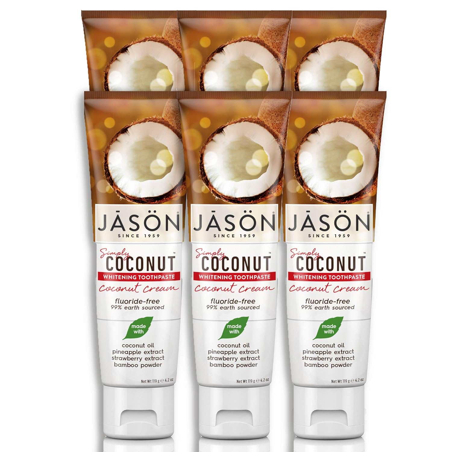 Jason Simply Coconut Whitening Fluoride-Free Toothpaste, Coconut Cream, 4.2 Oz - Premium toothpaste from Concordia Style Boutique - Just $10.83! Shop now at Concordia Style Boutique