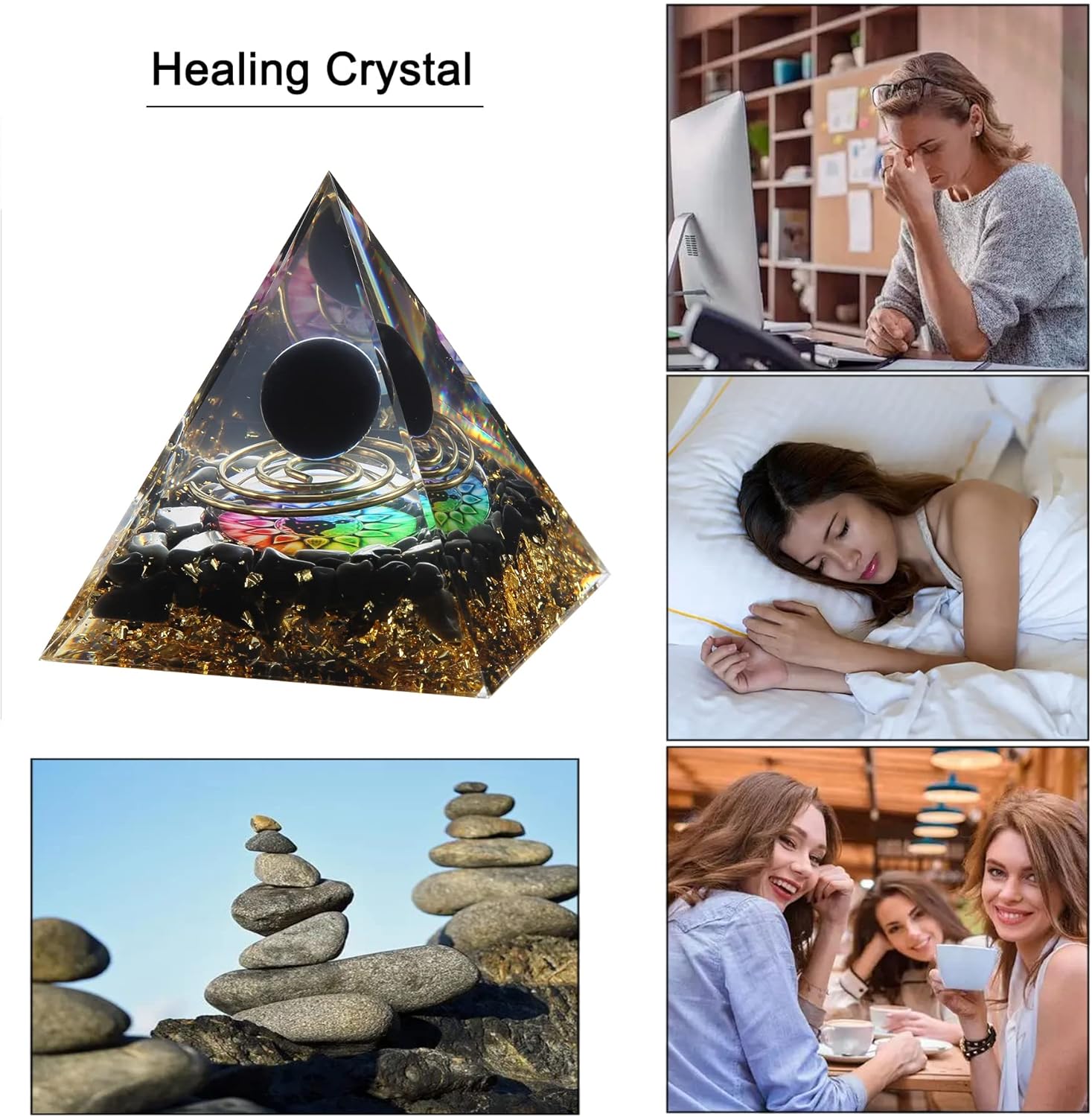 Orgone Pyramid for Positive Energy, Crystal Pyramid Orgonite Pyramid Protection - Ships via Amazon - USA Shipping - Premium Orgone Pyramid from Concordia Style Boutique - Just $16.02! Shop now at Concordia Style Boutique