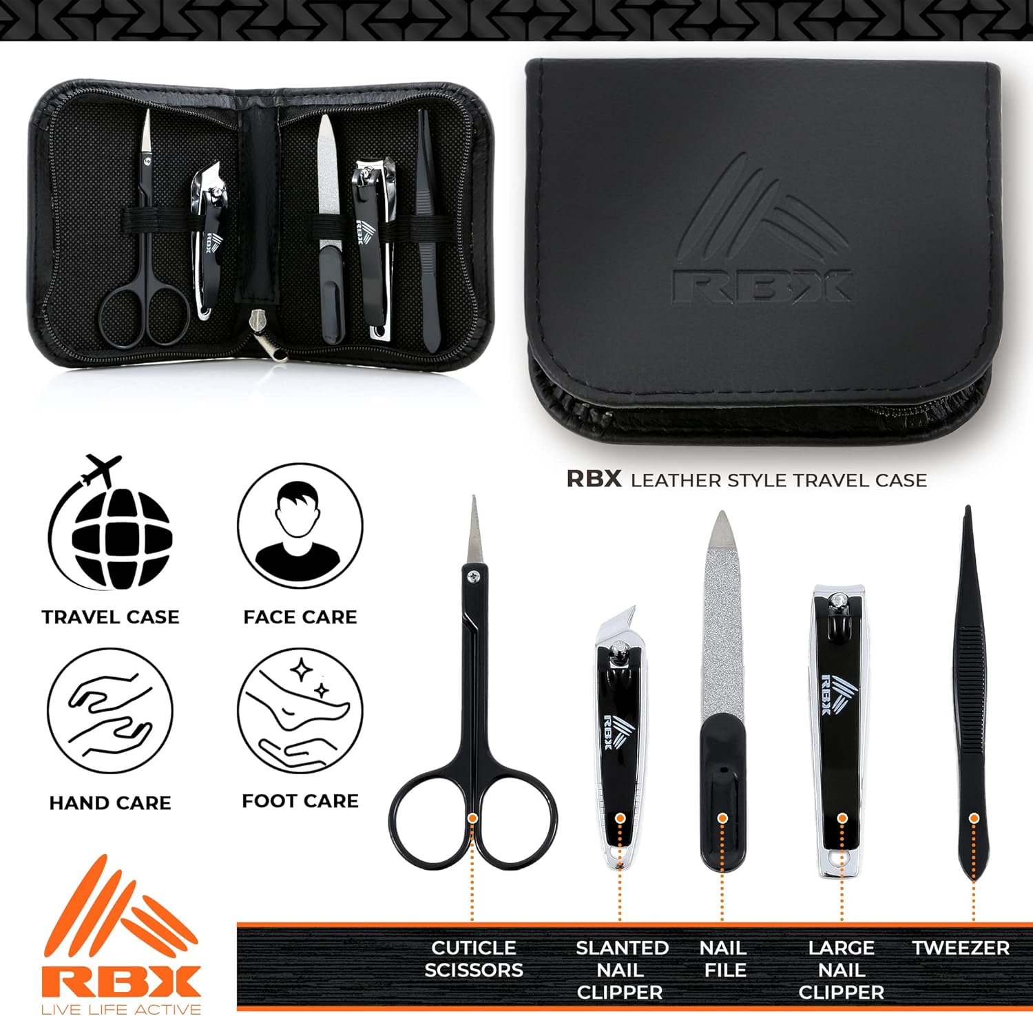Nail Clippers for Men Travel Size Men's Nail Grooming Kit, 5 Pcs Mens Nail Clipper Set Includes Nail Clippers, Scissors, Tweezers and Leather Traveling Case - Premium Manicure Set from Concordia Style Boutique - Just $15.06! Shop now at Concordia Style Boutique