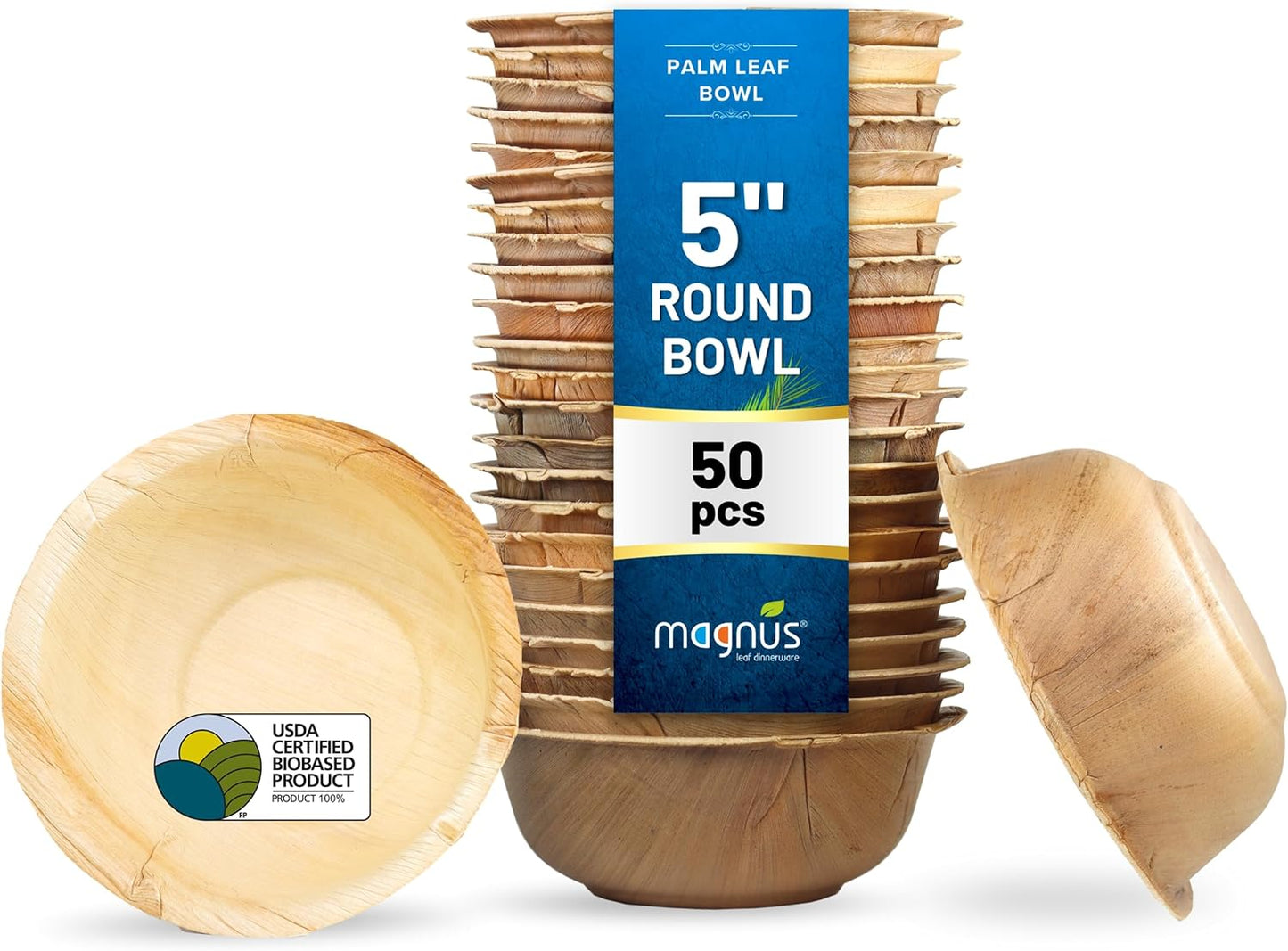 Magnus 4" Round Palm Leaf Bowl,(100 Pcs) 4Oz Disposable Bowl Bamboo Like Party Pack, Compostable & Biodegradable Bowls for Desserts,Gravy, Eco Friendly Bowls Alternative to Plastic and Paper Bowl - Premium  from Concordia Style Boutique - Just $50.37! Shop now at Concordia Style Boutique
