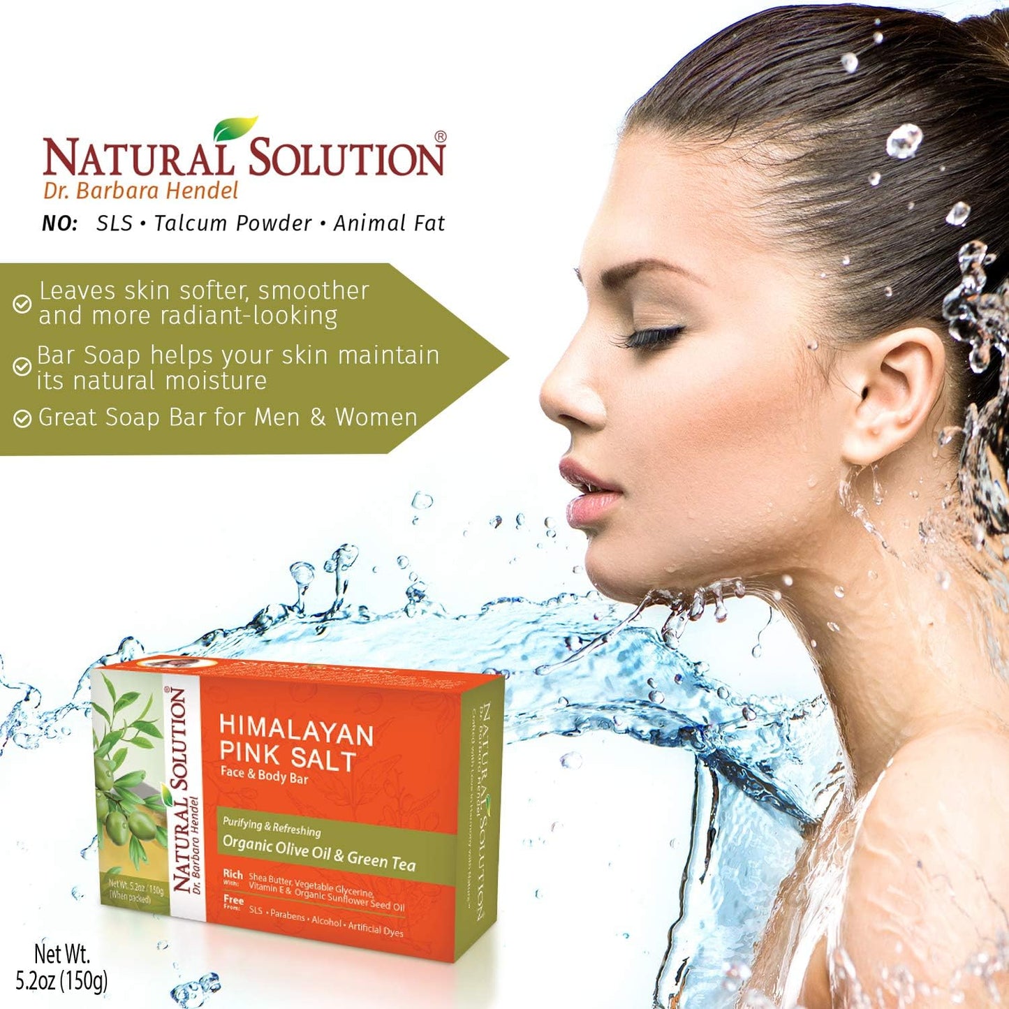 Natural Solution Himalayan Pink Salt Bath, Green Tea Soap Bar (6-Pack), Olive Oil & Green Tea Soap Bar (6-Pack) - Premium soap from Concordia Style Boutique - Just $15.99! Shop now at Concordia Style Boutique