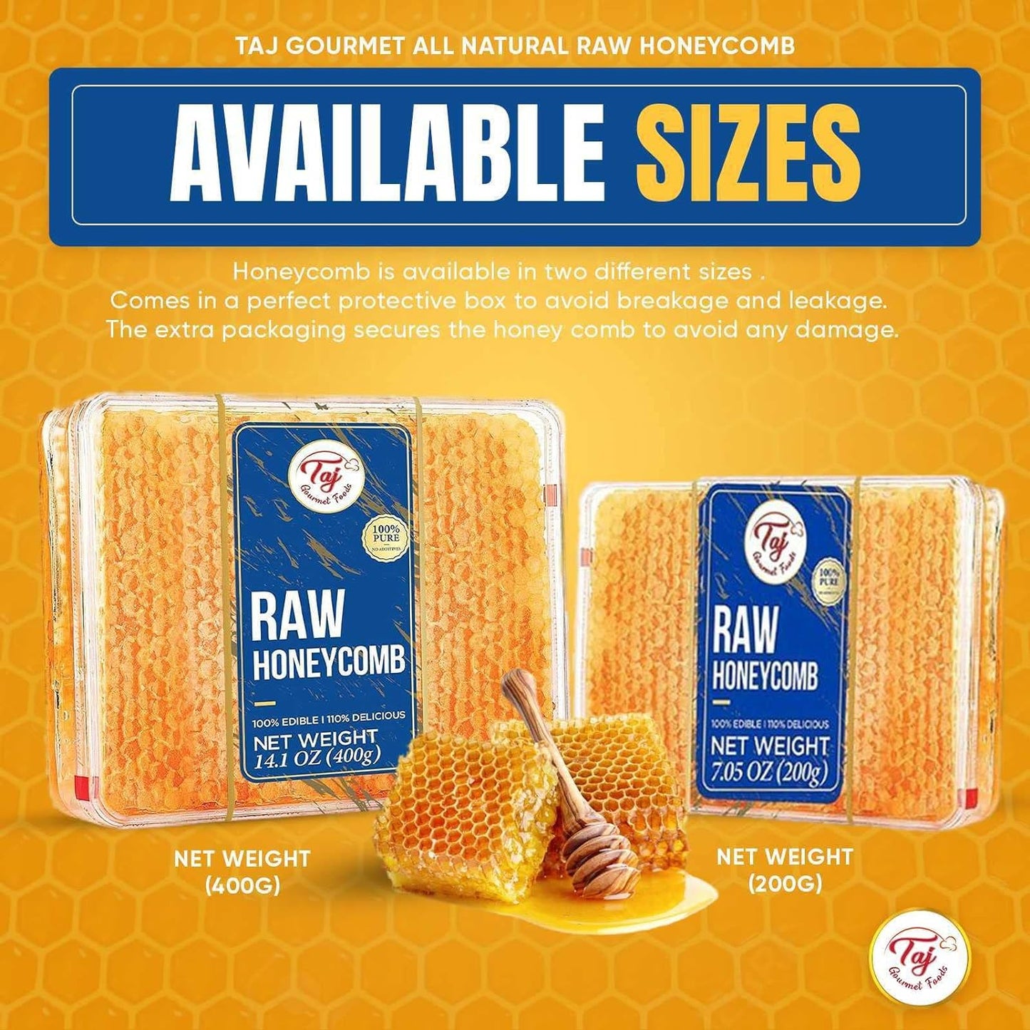 Gourmet All Natural Raw Honeycomb 100% Honey Pure Turkish Raw Honey Comb - 100% All Natural Edible Honey Combs Raw Edible - Perfect For Healthy Smoothies Honey With Honeycomb, 200g (7.05oz) - Premium Pure Turkish Raw Honey Comb from Concordia Style Boutique - Just $13.66! Shop now at Concordia Style Boutique