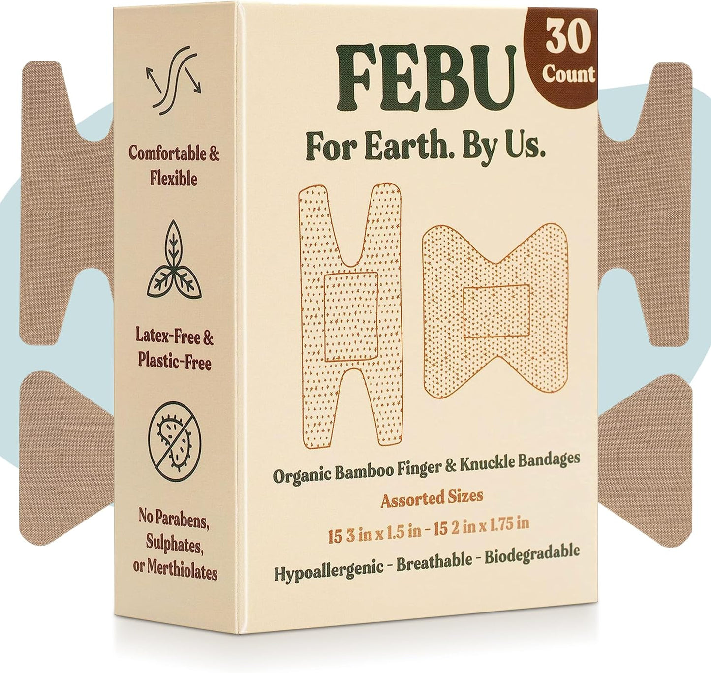 Eco-Friendly Organic Bamboo Fabric Bandages for Sensitive Skin | Flexible Latex Free Bandages | Natural Hypoallergenic Bandages for Scrapes, Cuts & First Aid | 75 Count Variety Pack - Premium Eco-Friendly Organic Bamboo Fabric Bandages from Concordia Style Boutique - Just $8.16! Shop now at Concordia Style Boutique